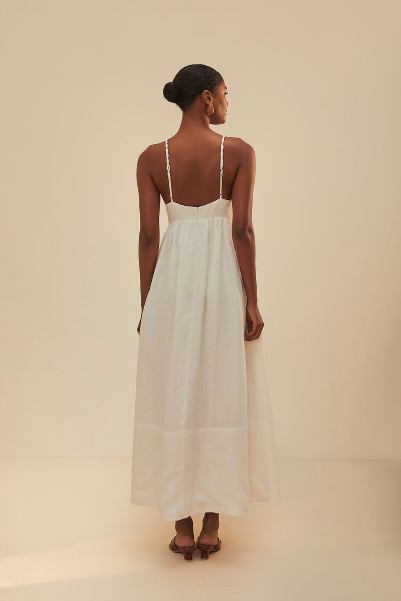 Laura Spaghetti-Maxikleid mit Kokosnussbaummuster
