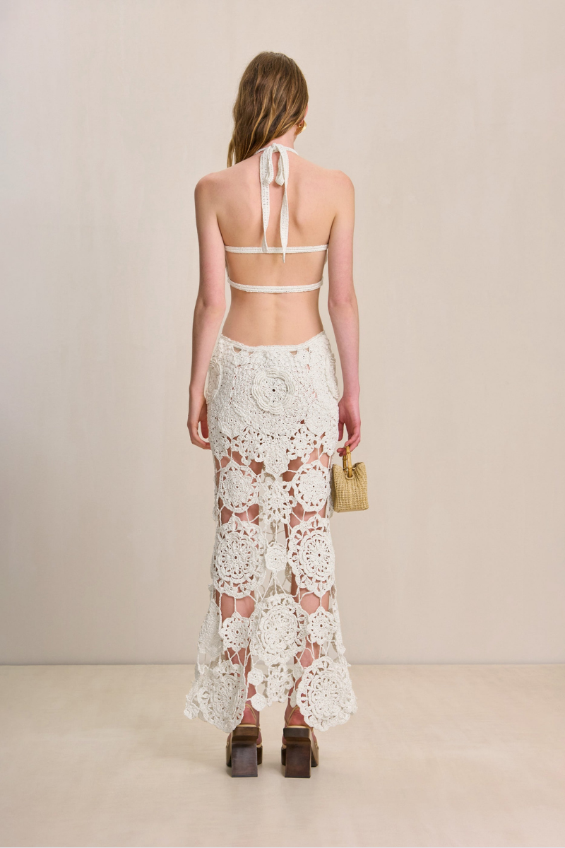Lucille Neckholder-Maxikleid aus Baumwolle mit Cut-outs