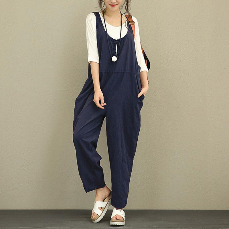 Combinaison décontractée et ample au look uni pour femme 