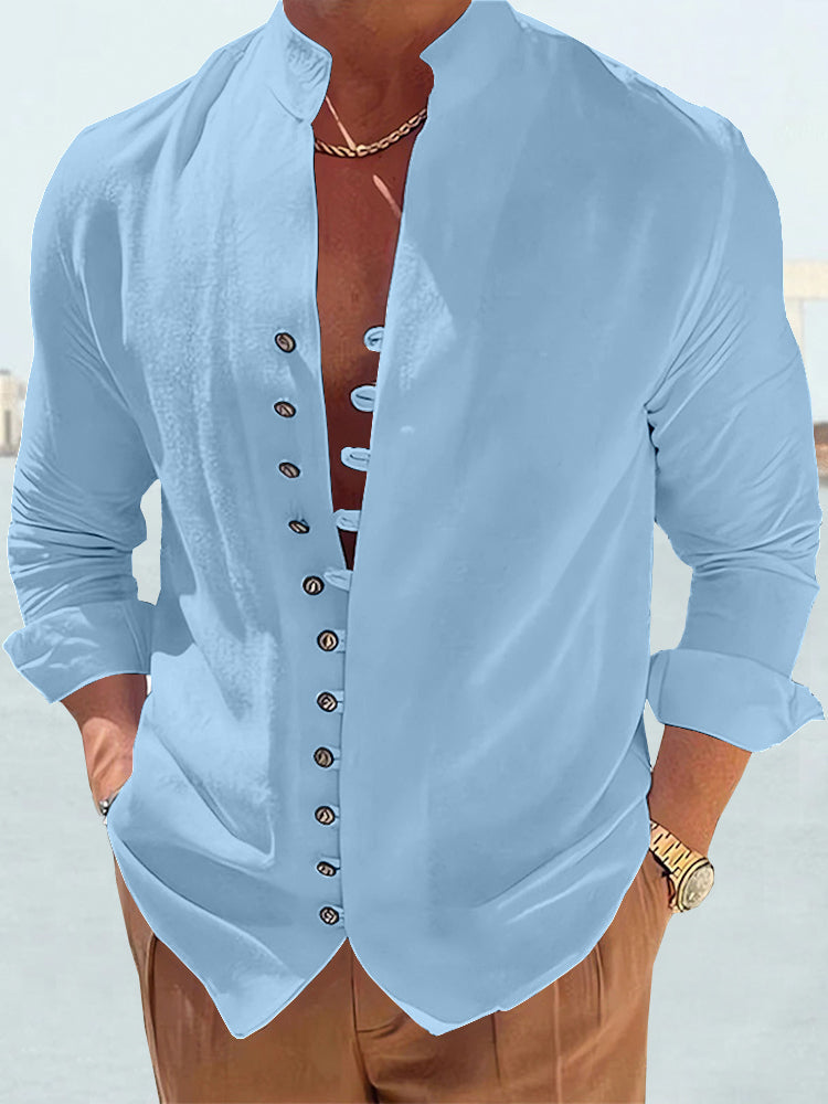Vogue - Chemise en coton-lin fraîche et tendance