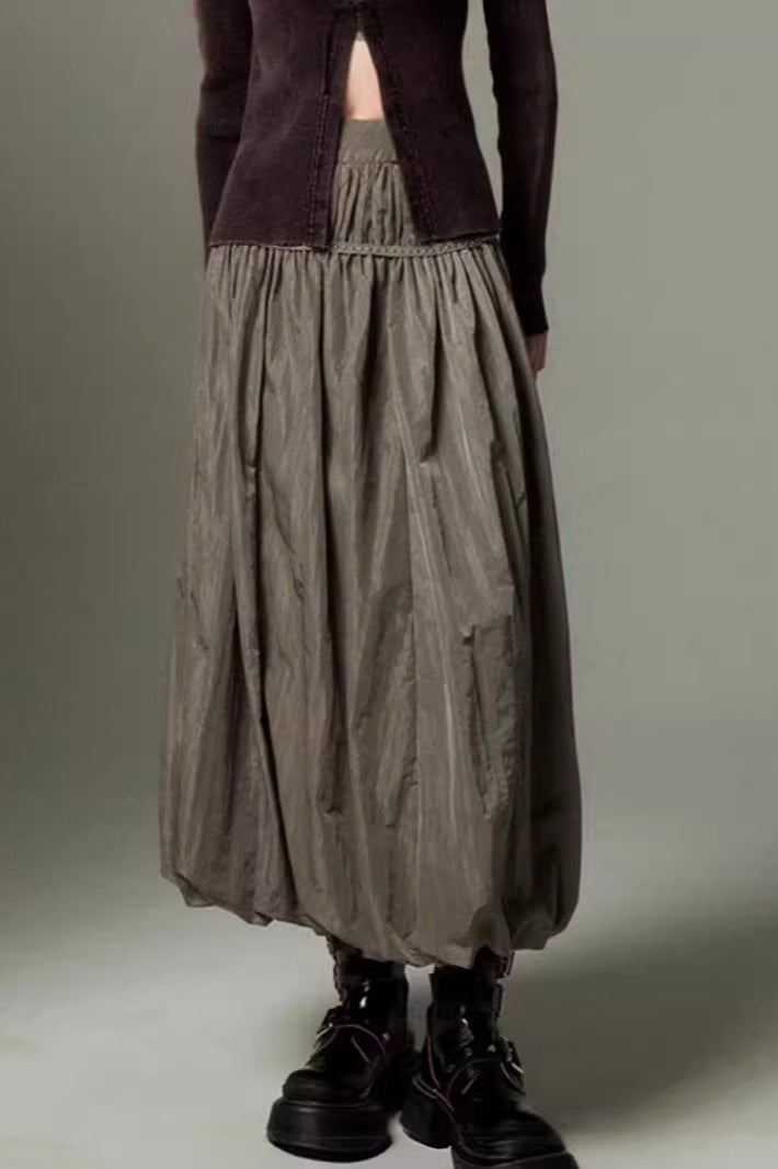 Jupe midi fluide à volants style vintage