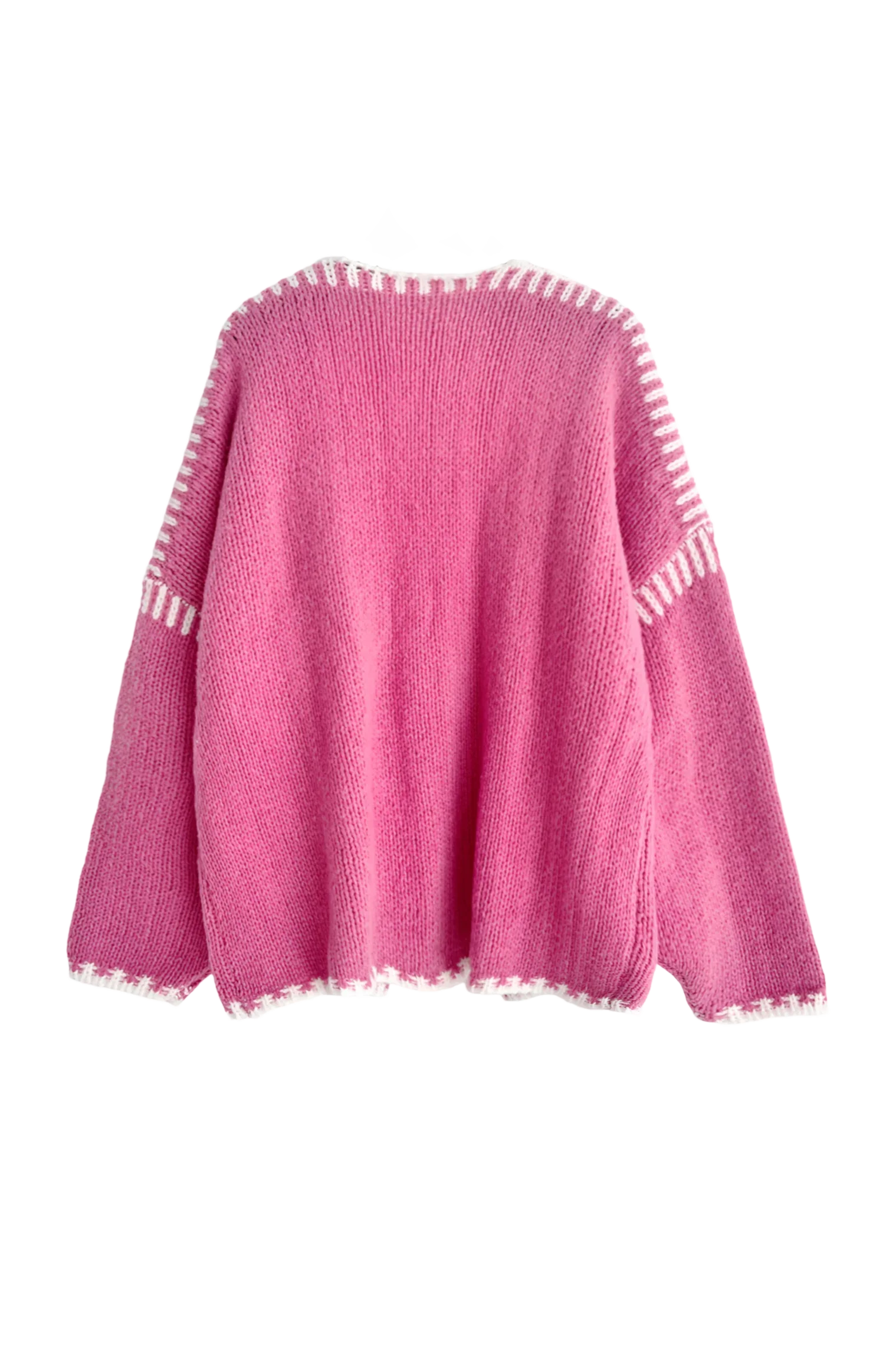 Cardigan ample à manches longues de couleur contrastante
