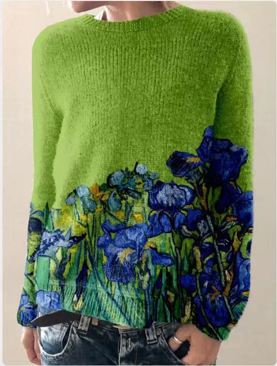 Heidi - Pull femme en maille avec imprimé floral 3D 