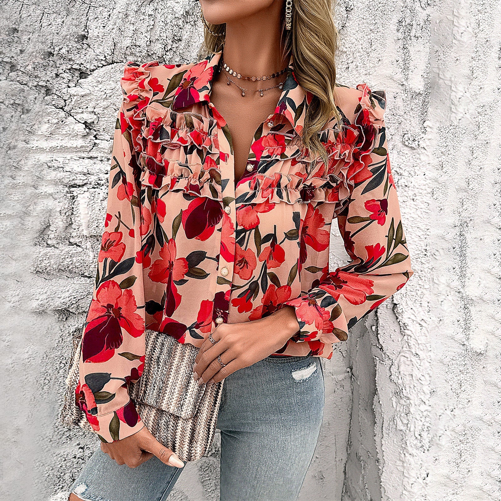 Bellachicha Damen-Mode-Langarm-Shirt
