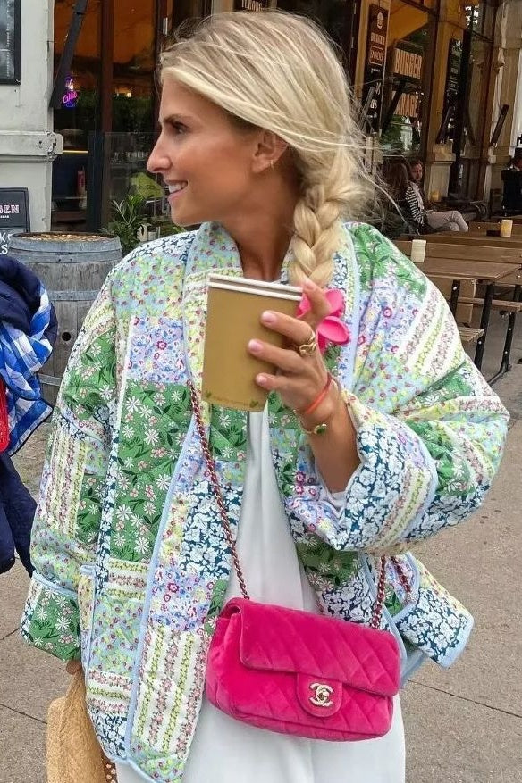 Baumwolljacke mit Blumenmuster