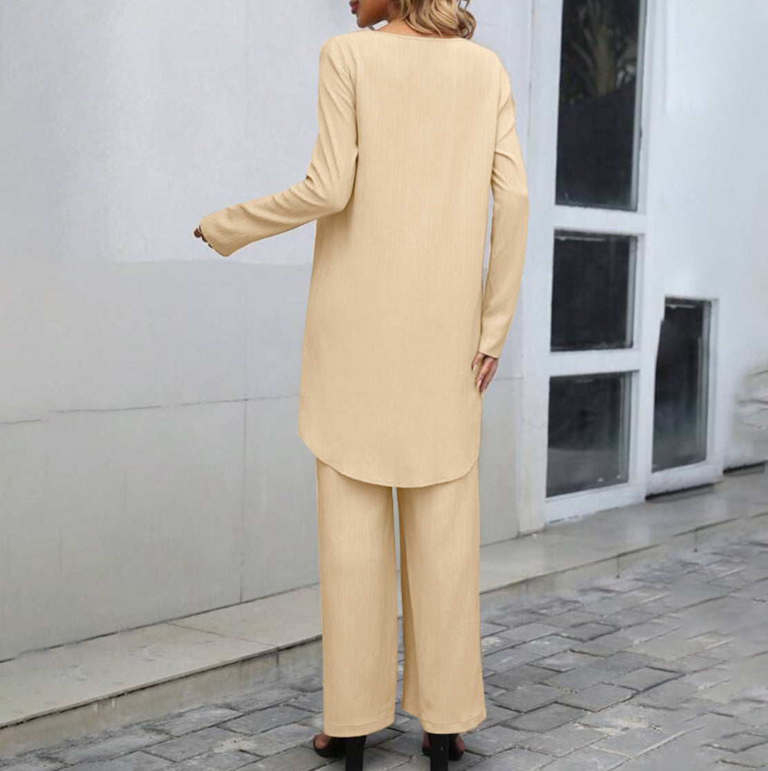 Bellachicha mit unregelmäßigem Saum und weite Hose mit elastischer Taille