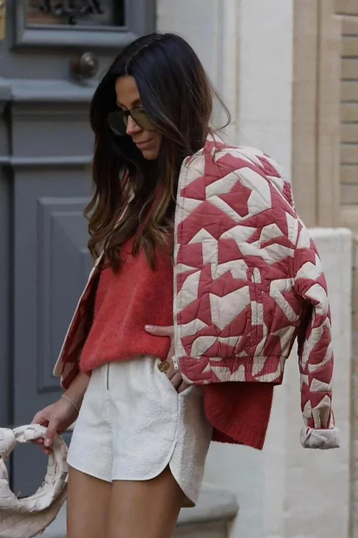Kurze Bomberjacke „Pacino“ im Patchwork-Stil