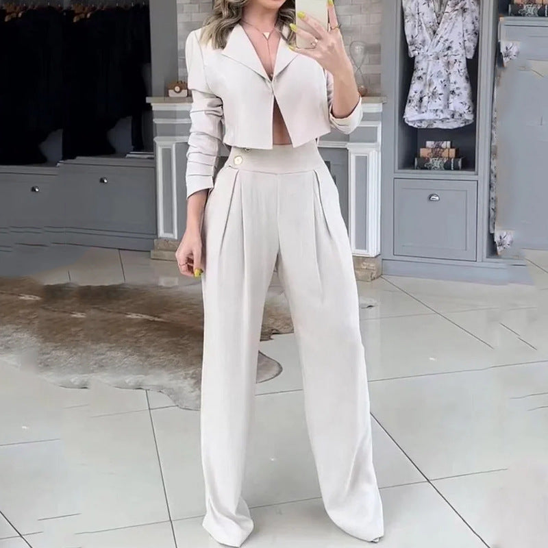 Bellachicha Herbst Neues Einfarbiges Lose Hose Zweiteiliges Set
