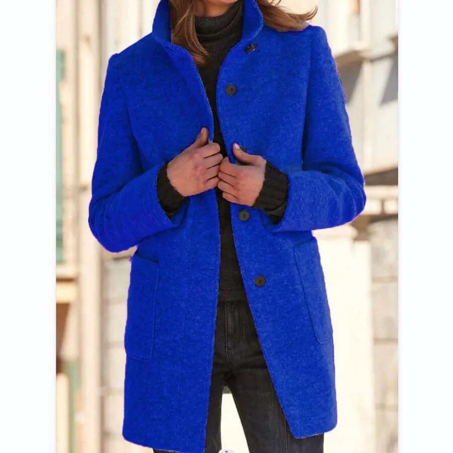 Corselia | Damen  Lange Winter Mantel | Knopf Daunen