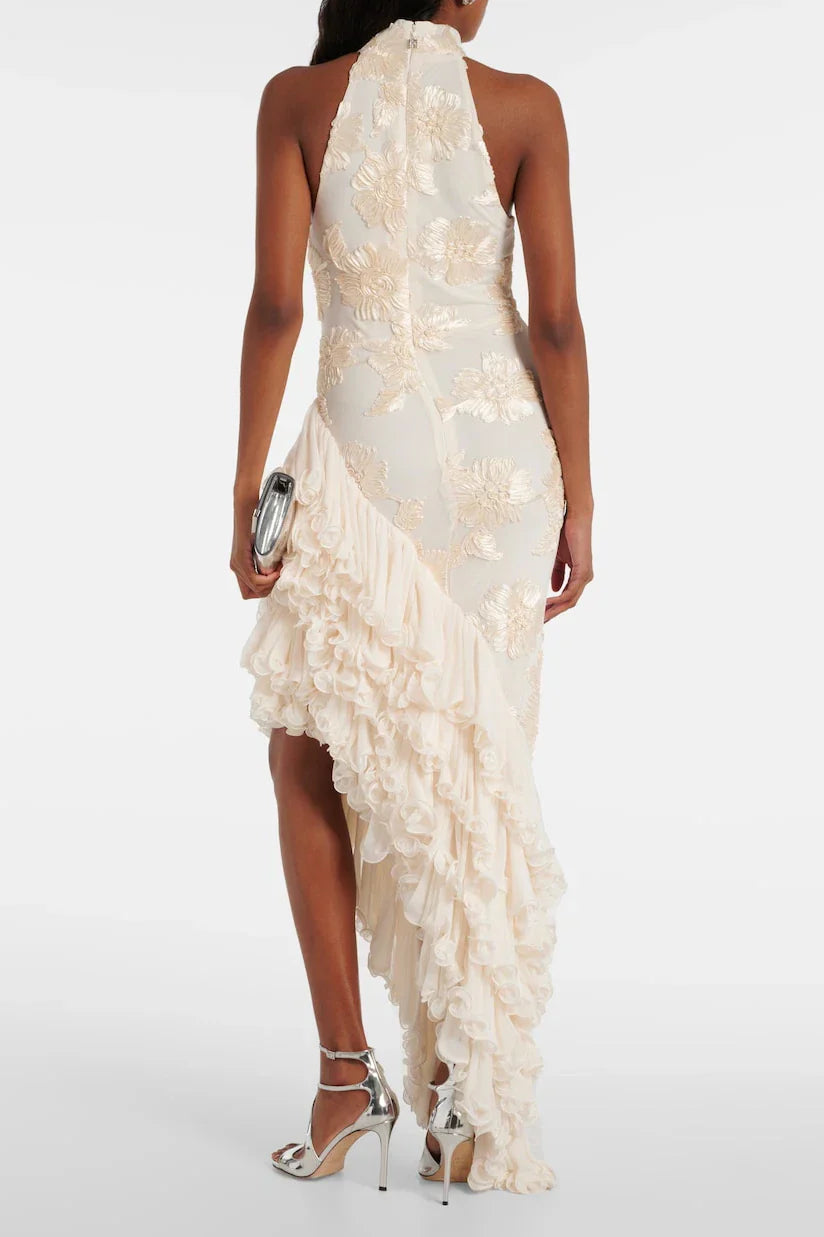 Robe longue avec appliqué floral