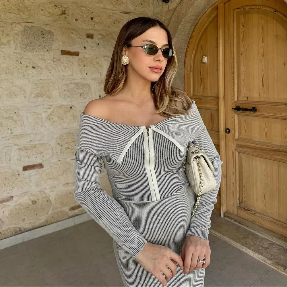 Bellachicha - Rippenstruktur - One Shoulder Top + Midirock - Sommer