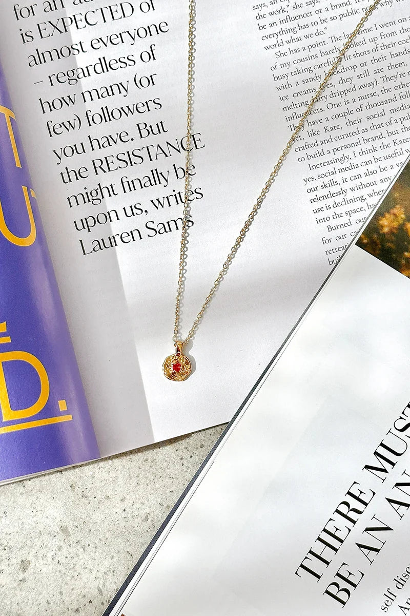 Collier avec pierre de naissance de janvier – Grenat