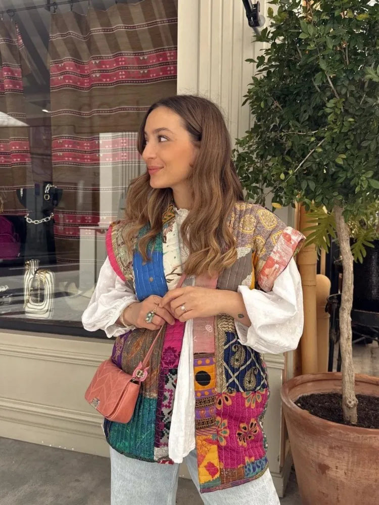 Stuttgart | Printed Floral Patchwork Vests For Sweet women