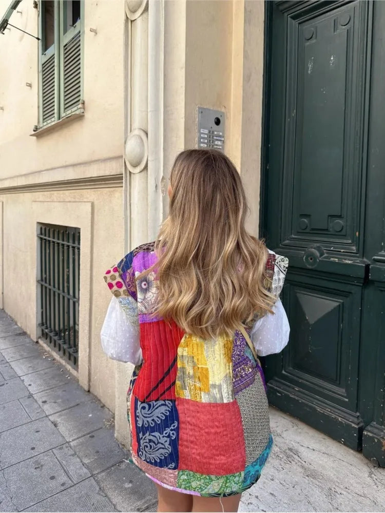 Stuttgart | Printed Floral Patchwork Vests For Sweet women