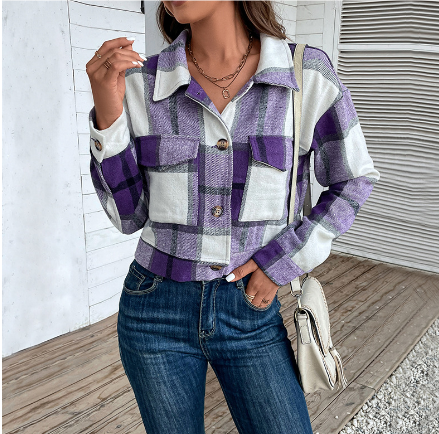 Siegmund | Veste rayée confortable pour femme | bouton vers le bas