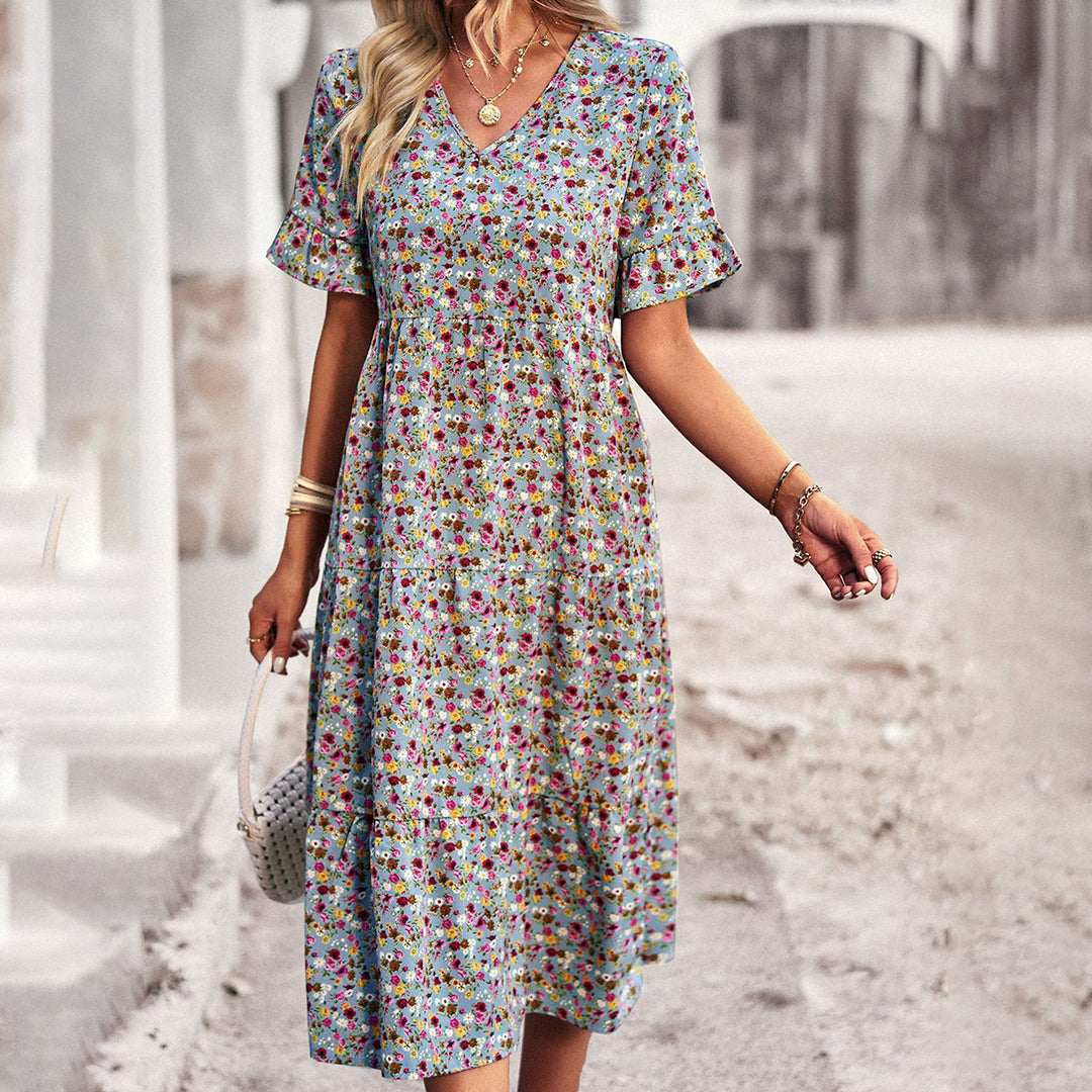 Caroline - Robe midi à imprimé floral