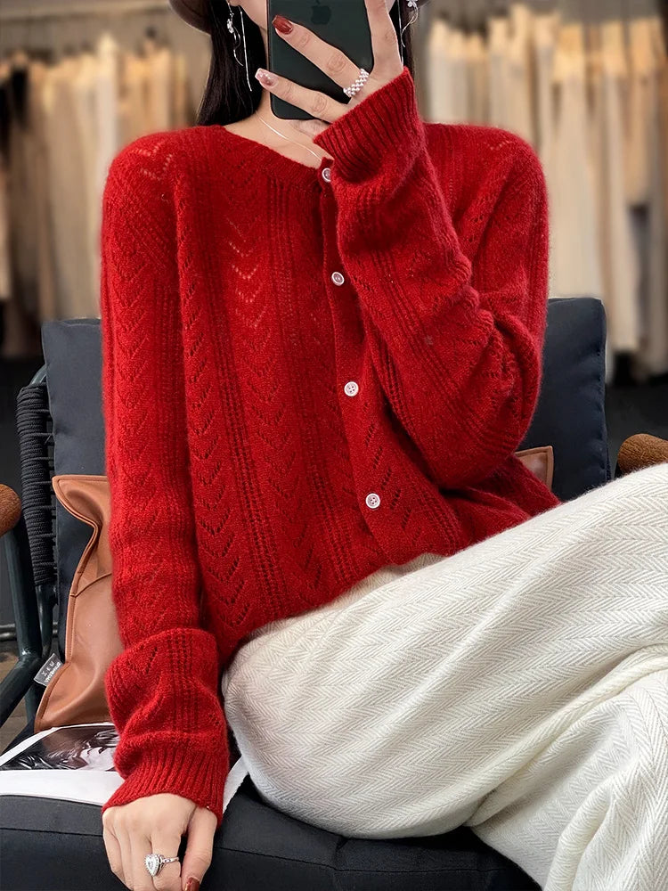 Cardigan en maille douce avec motif torsadé