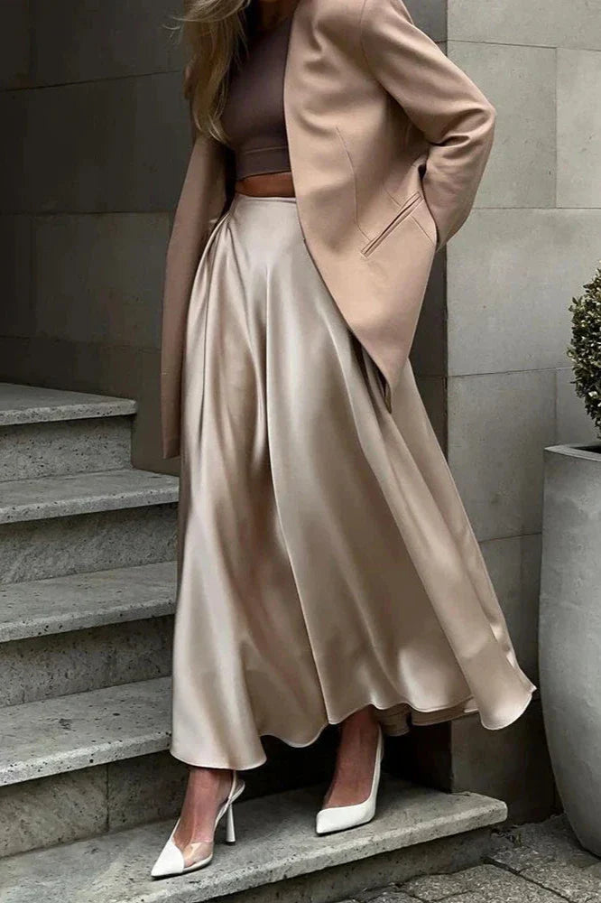 Jupe midi en satin Aubrey