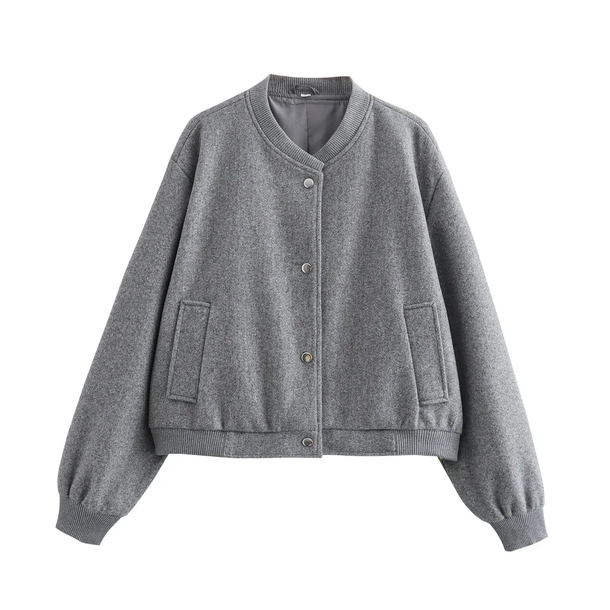 Bam | Veste bomber courte pour femme avec boutons et manches longues 