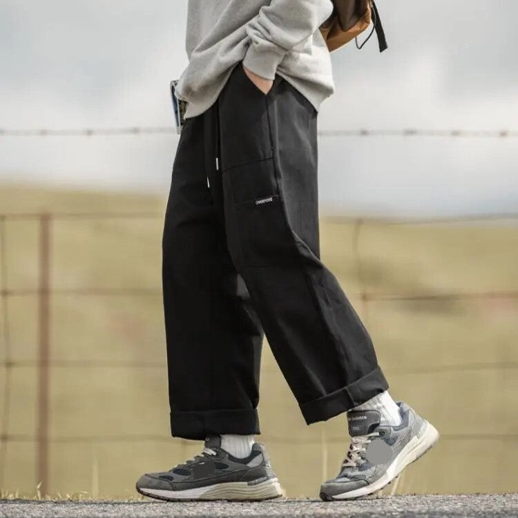Fulton - pantalon ample en coton à jambes larges 