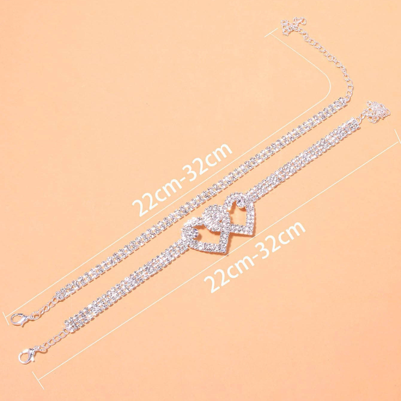 Bracelet de cheville en zircone et argent sterling