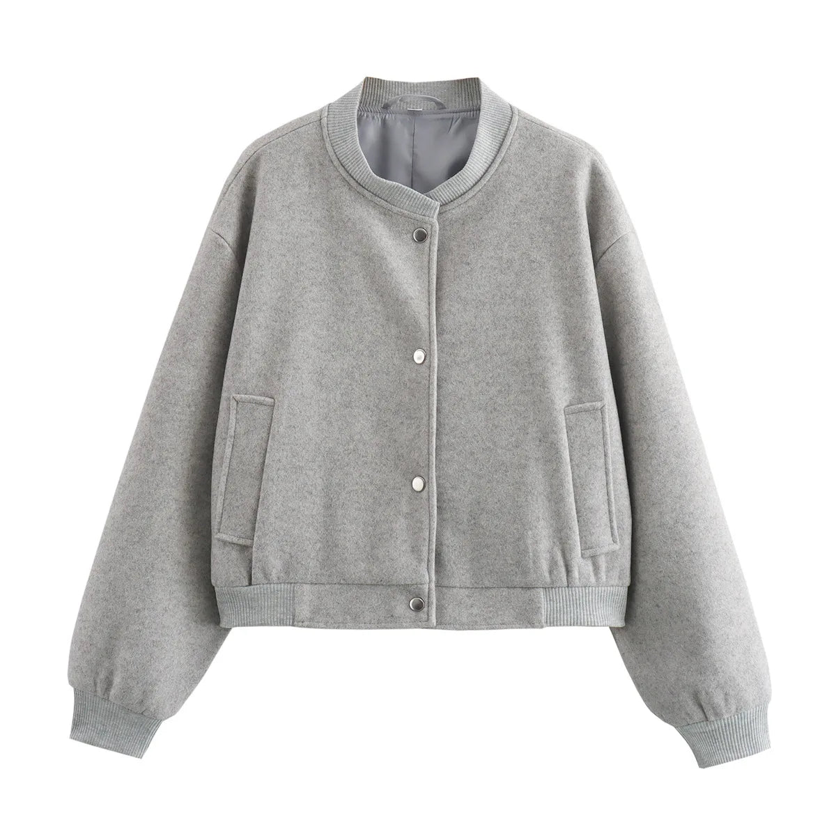 Bam | Veste bomber courte pour femme avec boutons et manches longues 