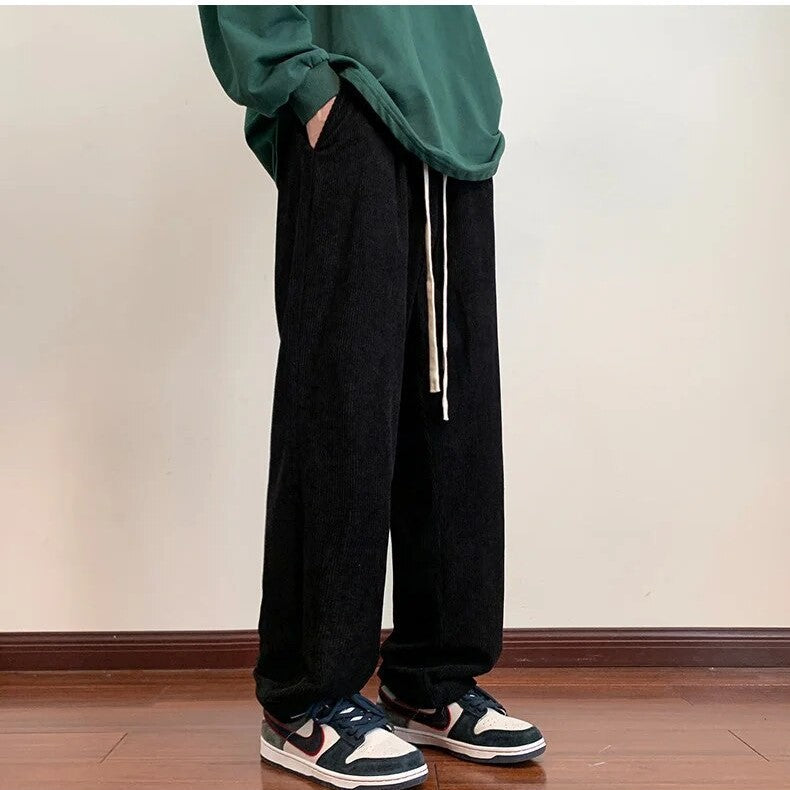 Eldred - pantalon ample décontracté en velours côtelé