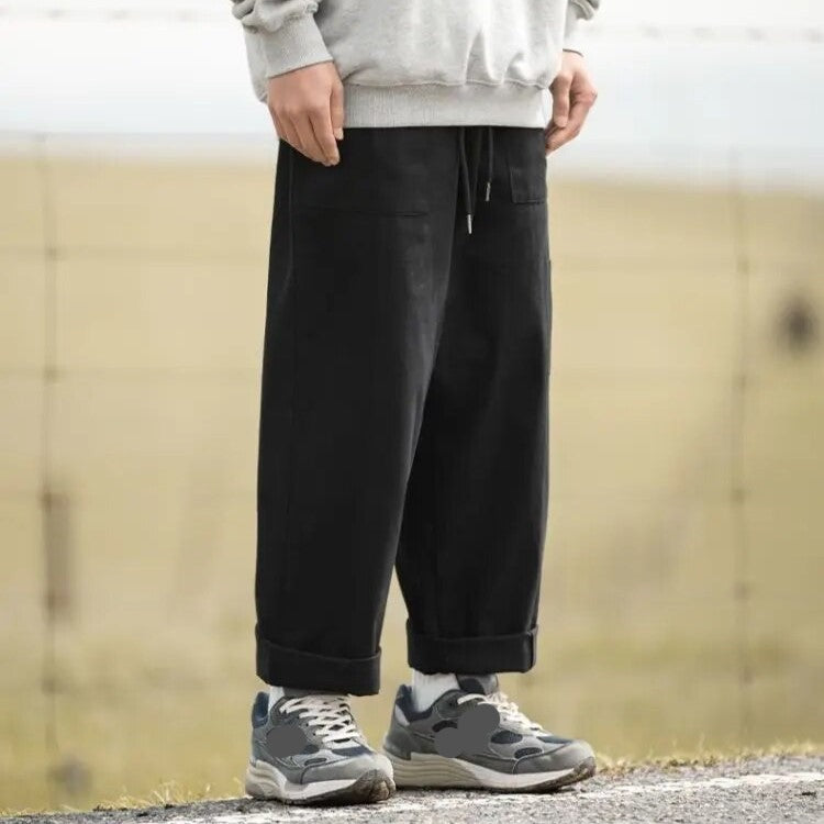 Fulton - pantalon ample en coton à jambes larges 