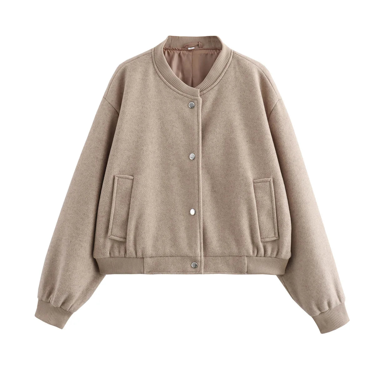 Bam | Veste bomber courte pour femme avec boutons et manches longues 