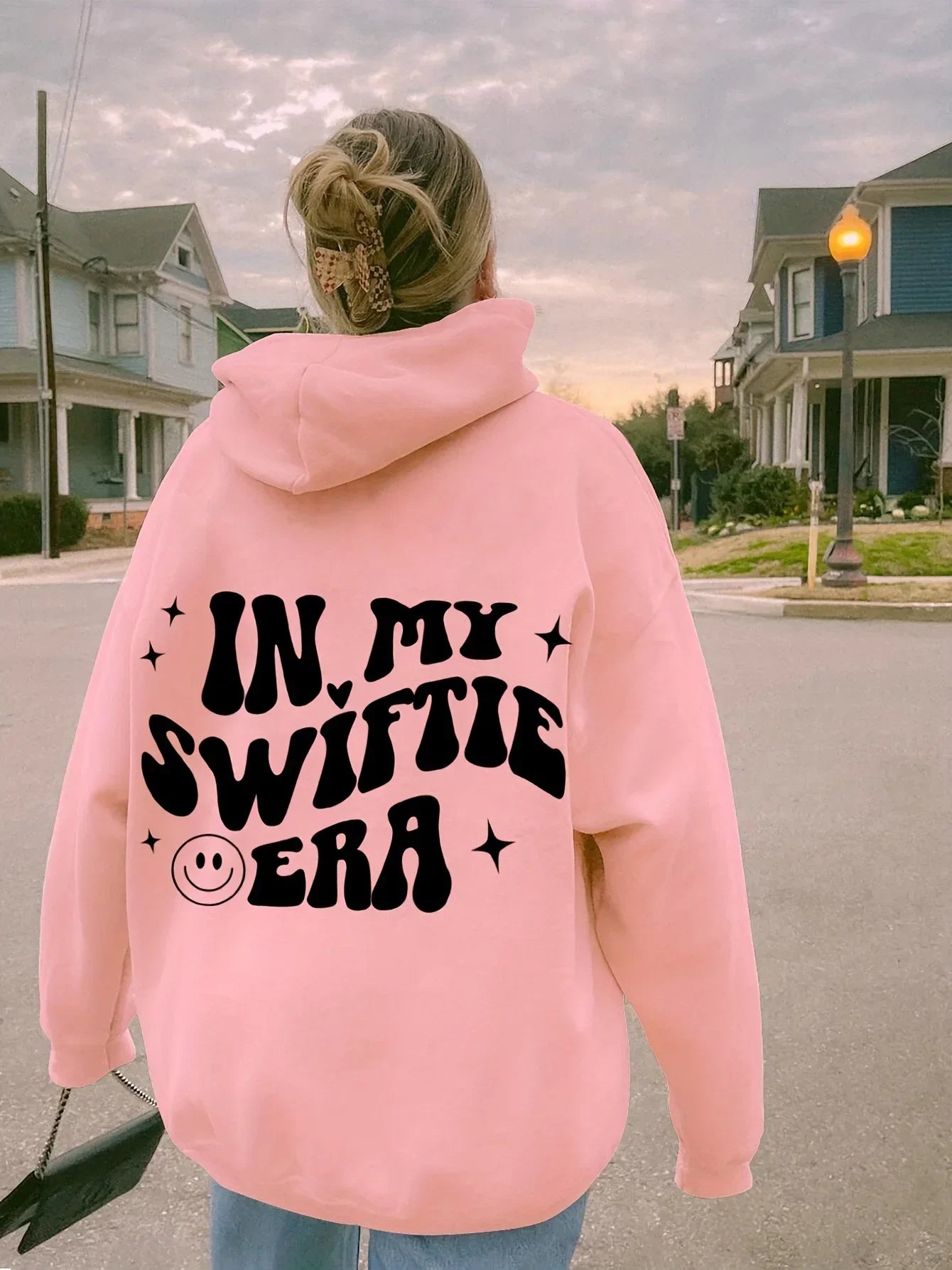 Amihan | Sweat à capuche femme avec imprimé lettre et cordon de serrage à manches longues et oversize 