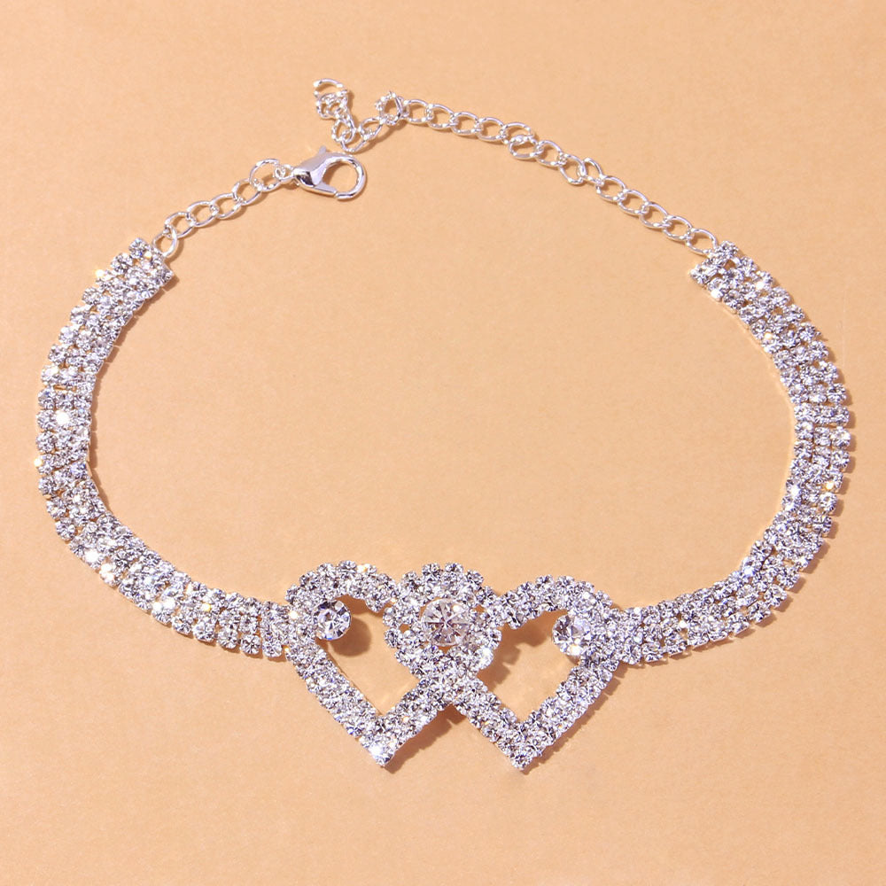 Bracelet de cheville en zircone et argent sterling