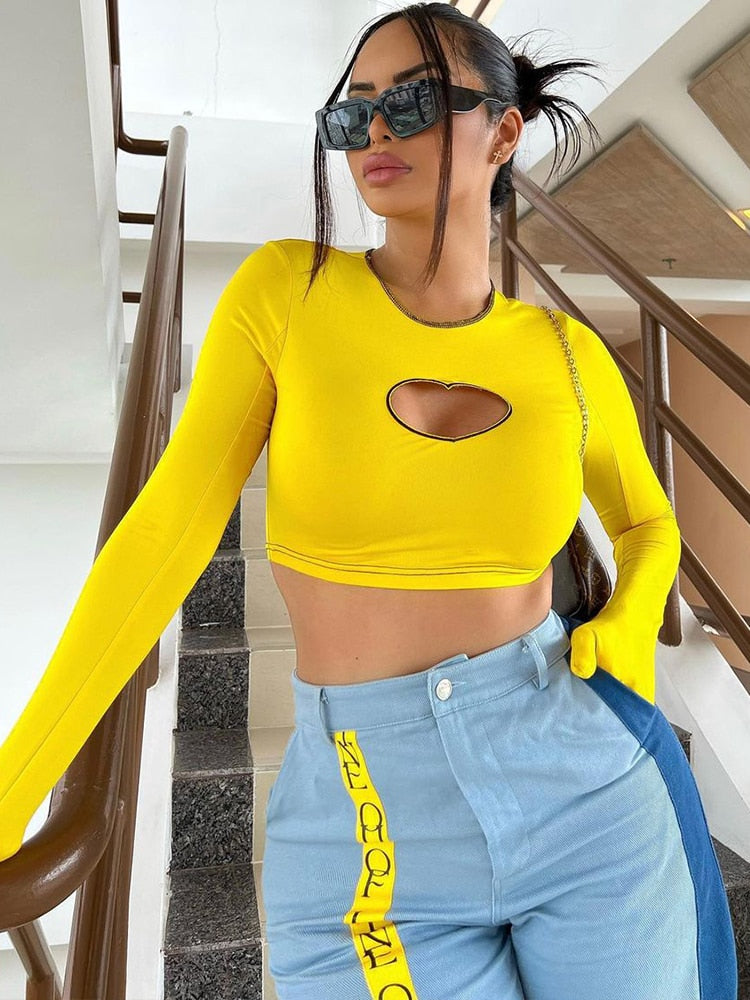 Bellachicha - Vintage Streetwear Sexy Crop Top mit Handschuhen
