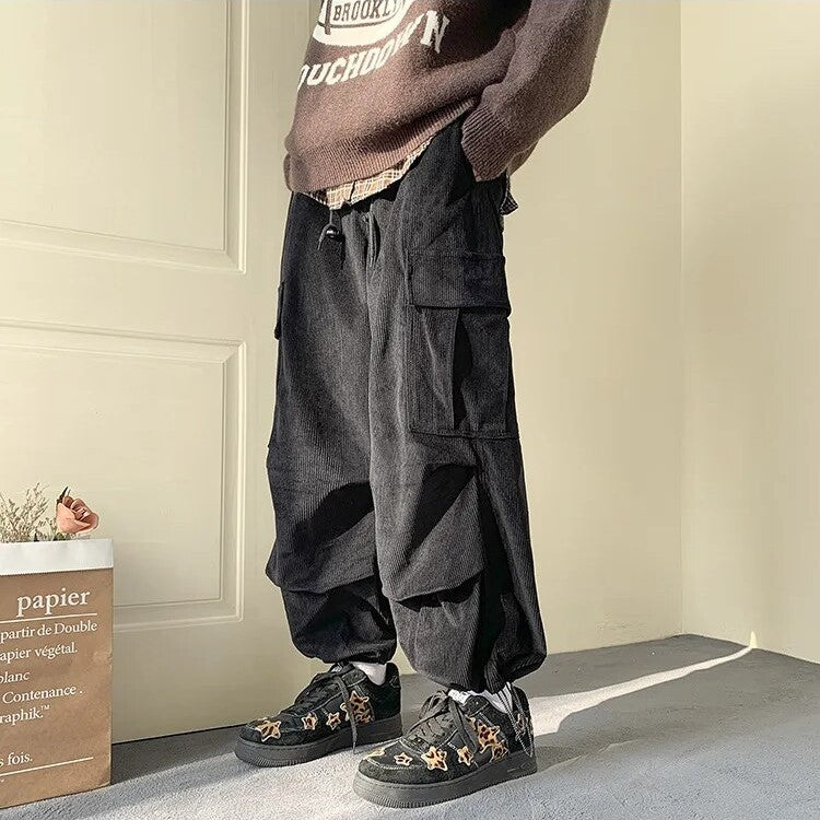 Elmer - Pantalon cargo ample en velours côtelé 