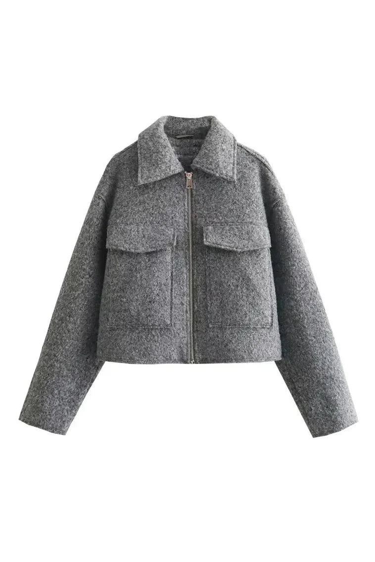 Kurze Jacke - GRAU