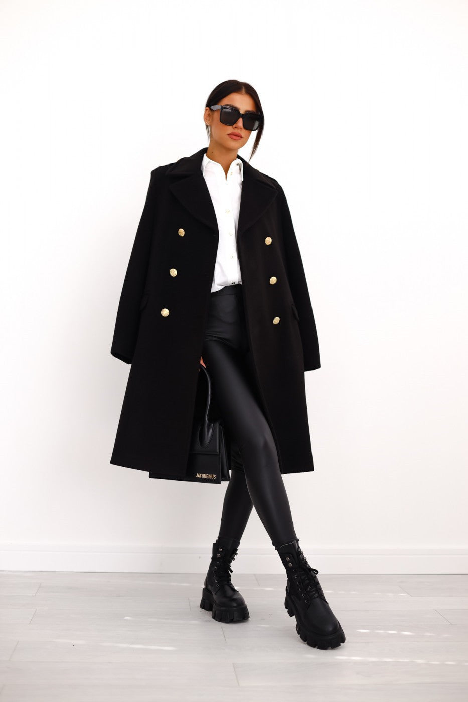 Manteau croisé en laine pour femme - Nina
