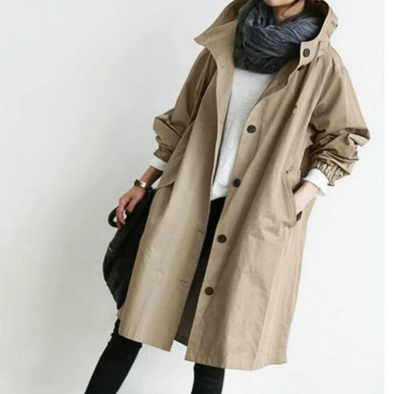 Classic Cashmere Damenmode: Hipper Trenchcoat in Übergröße