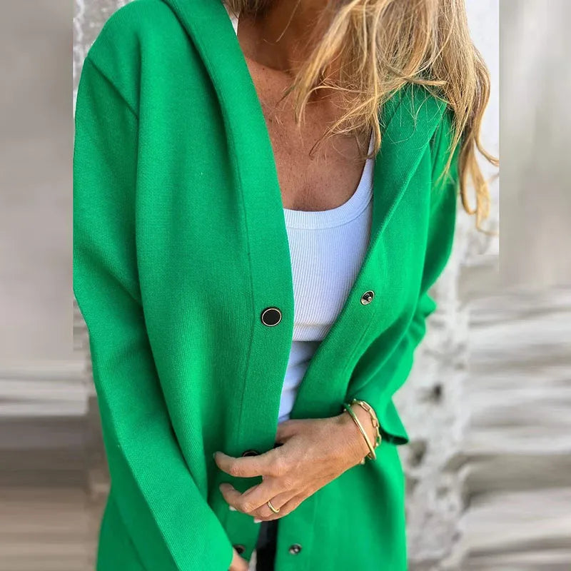 Ava | Veste à capuche vintage à simple boutonnage pour l'automne 