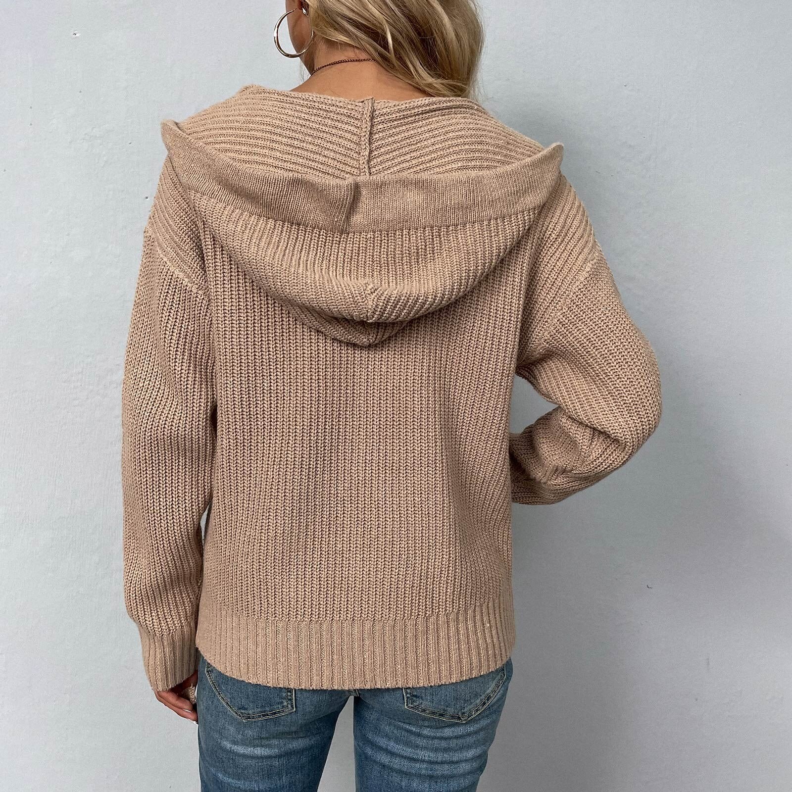 Damen-Pullover-Strickjacke