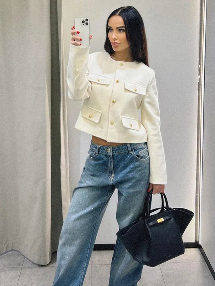 Elsie - Blazer classique en tweed - Mode automne