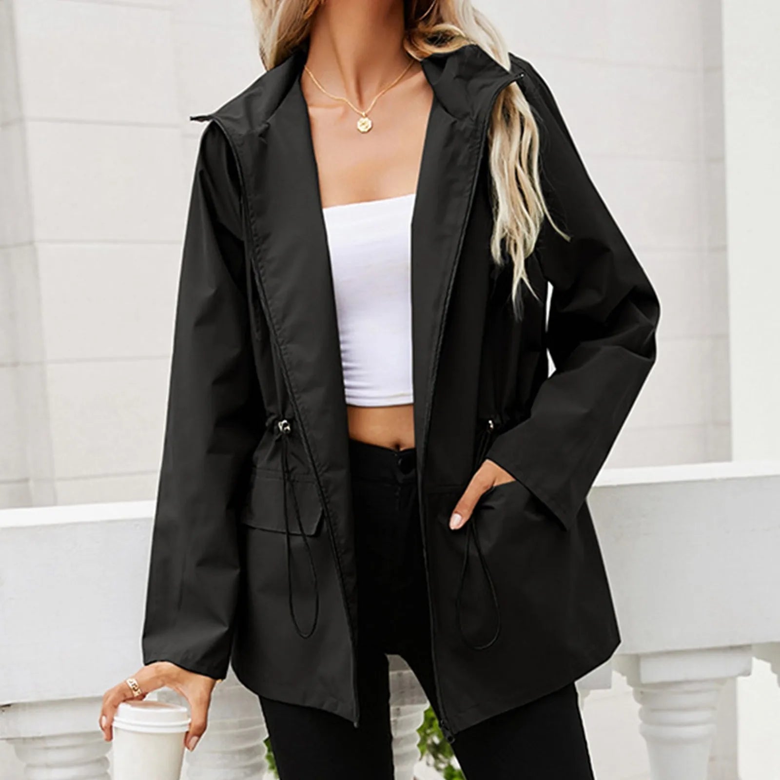 Adriana | Veste de pluie avec capuche et fermeture éclair 