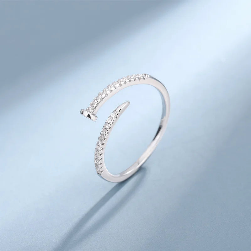 Alia - Bague tête de clou avec strass 