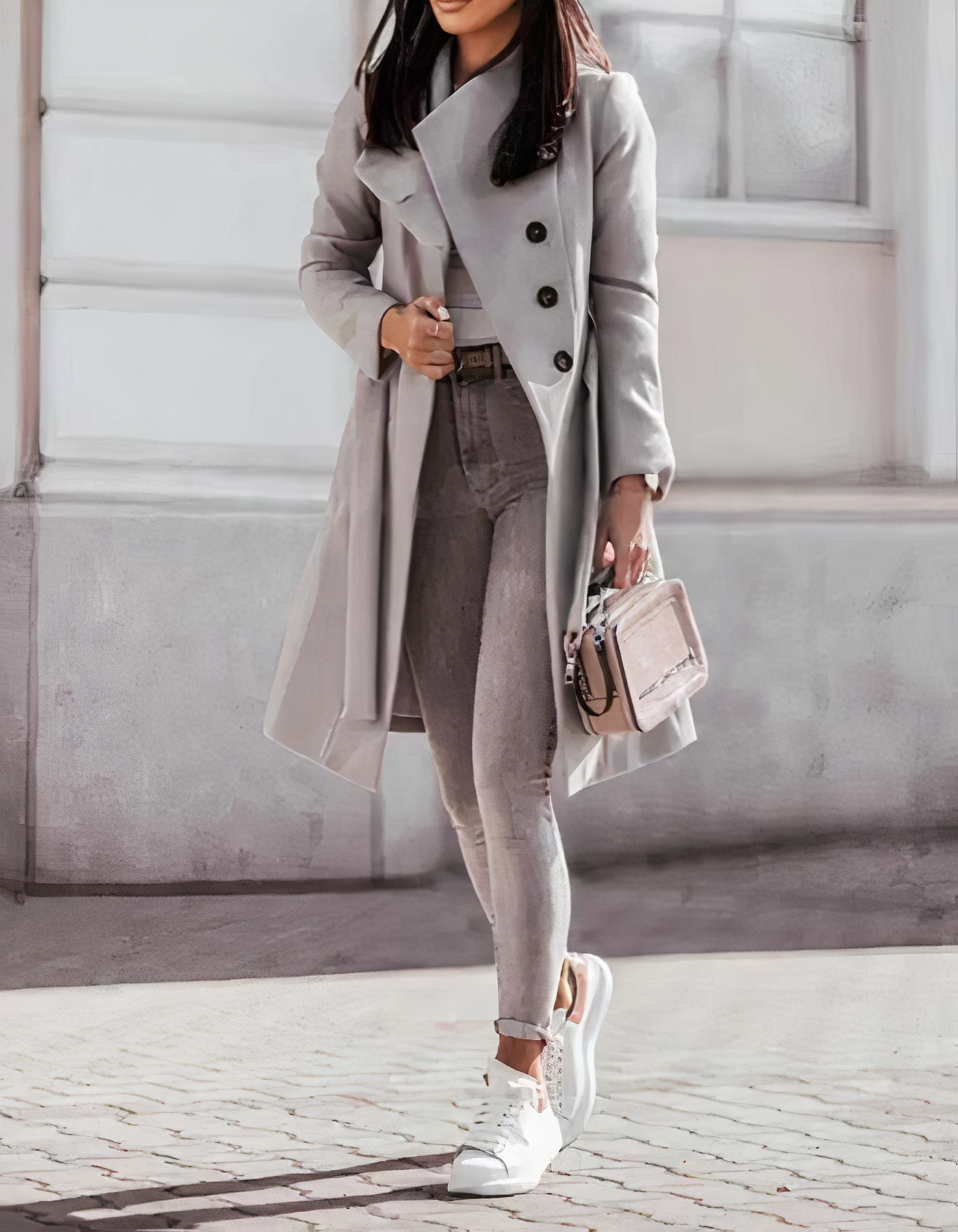 Schicker Trenchcoat mit Gürtel - Simone