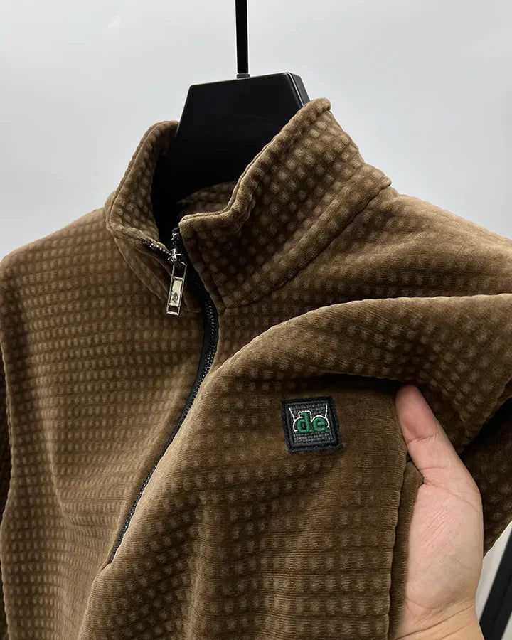 Pull demi-zip en polaire d'alpaga de qualité supérieure