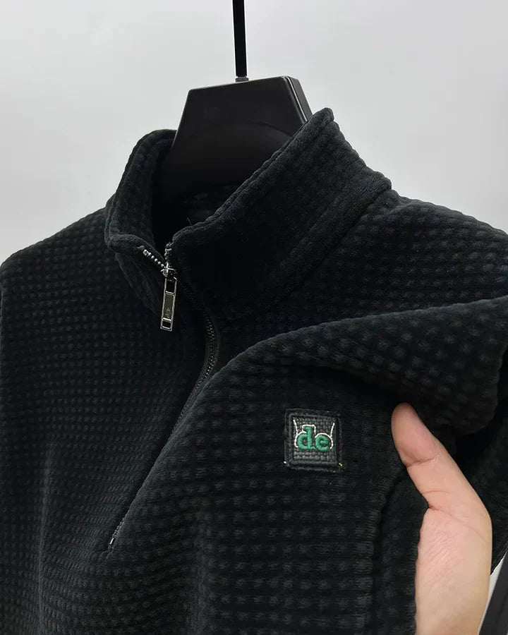 Pull demi-zip en polaire d'alpaga de qualité supérieure