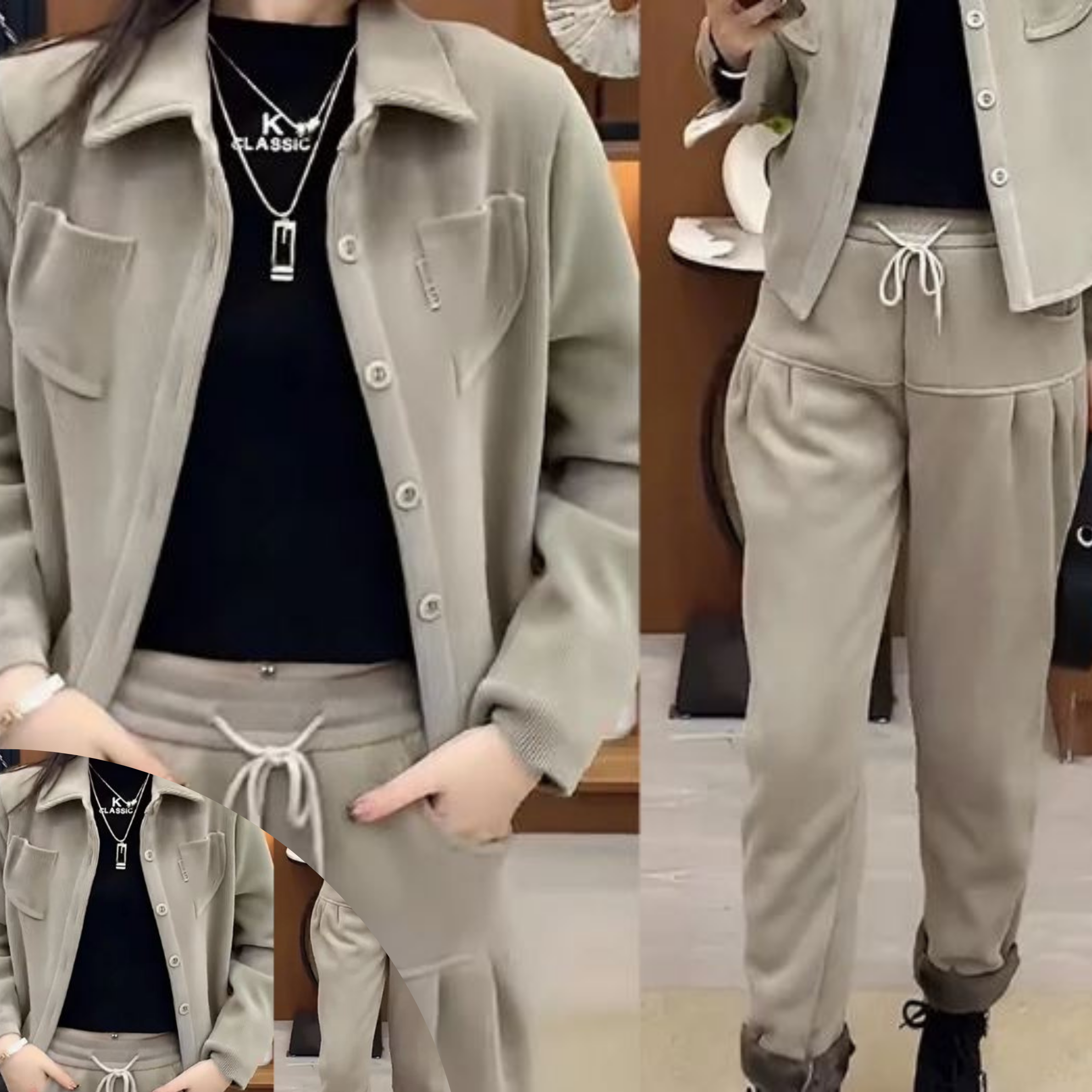 Wilonis | Veste et pantalon de costume vintage d'hiver pour femme