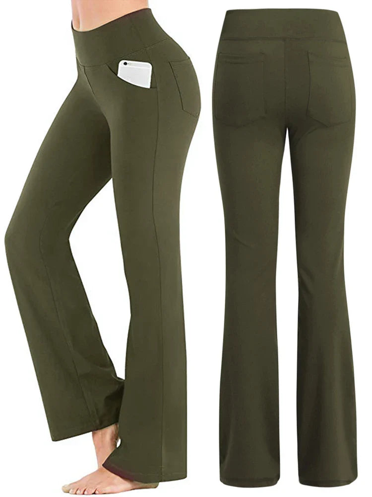 Améthyste - Pantalon évasé extensible - Taille haute