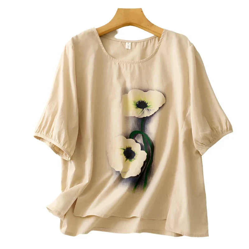 Chemise Bellachicha - Lin - Imprimé floral sur le devant - Été
