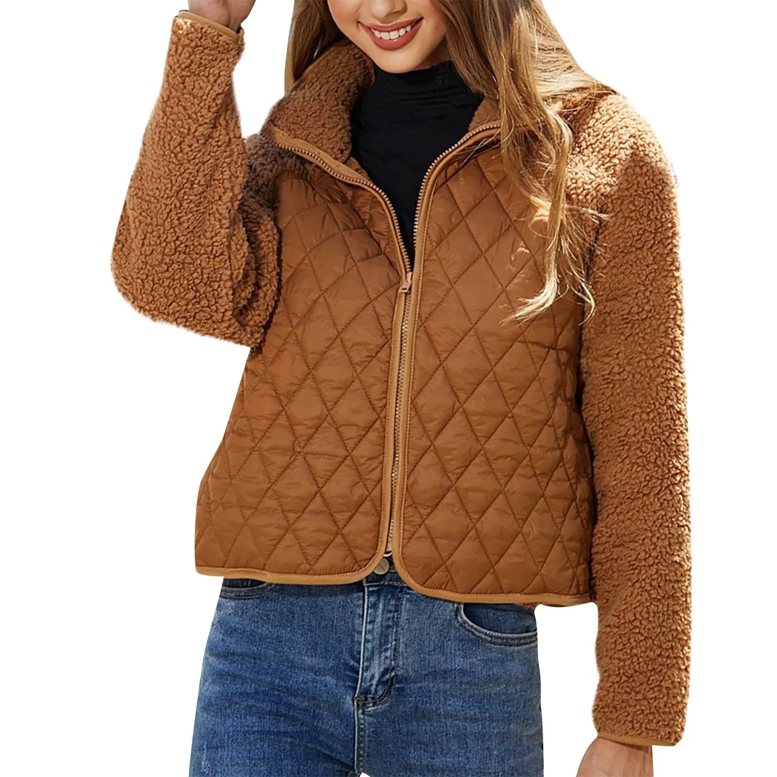 Blouson aviateur zippé pour femme