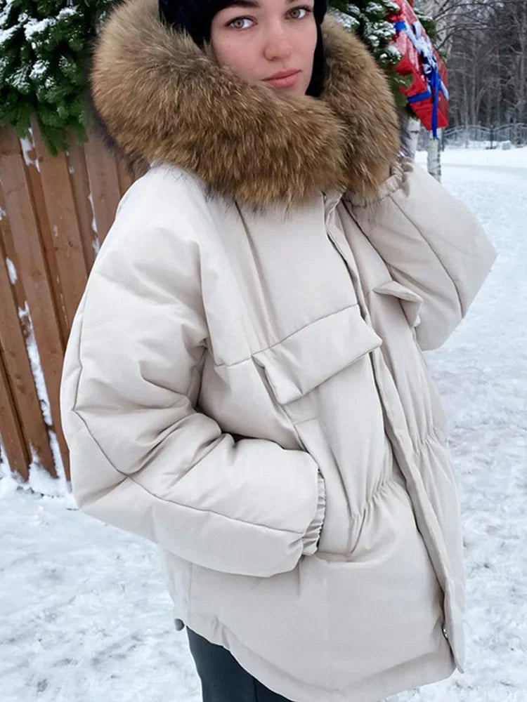 manteau en fourrure de raton laveur