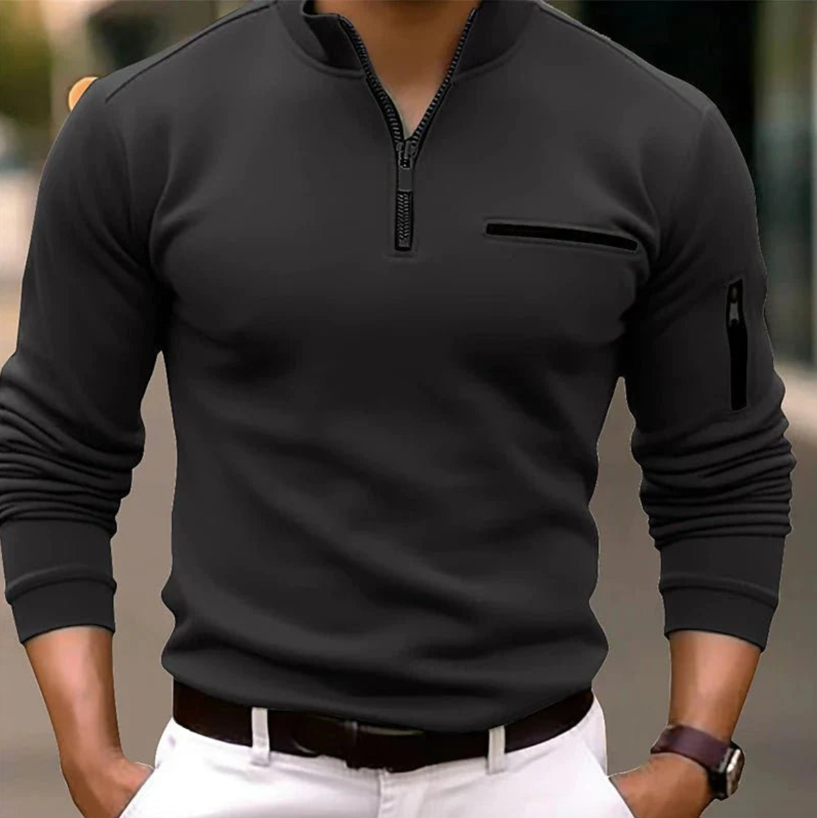 Ason - Pull zippé quart de tour pour homme